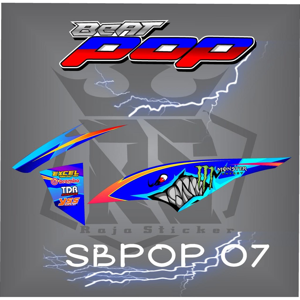 Striping Variasi Motor Beat Pop  Sticker  Skotlet Motor Beat Pop Body List Body List Scotlite SHARK