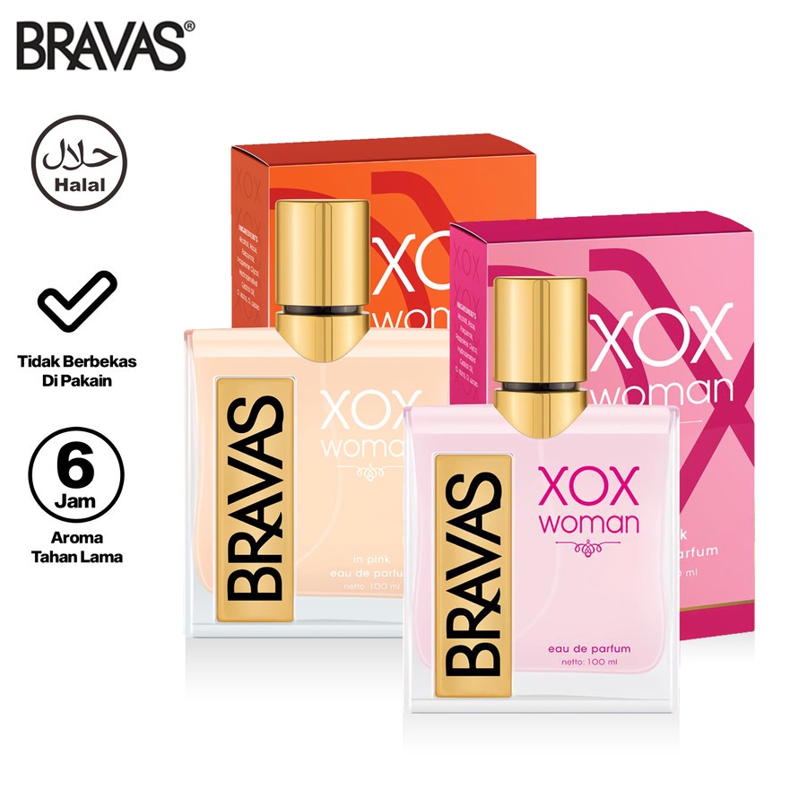 ★ BB ★  BRAVAS Eau De Parfum XOX Man Woman 100ml - Parfum Pria Wanita | HALAL Perfume Spray - EDP