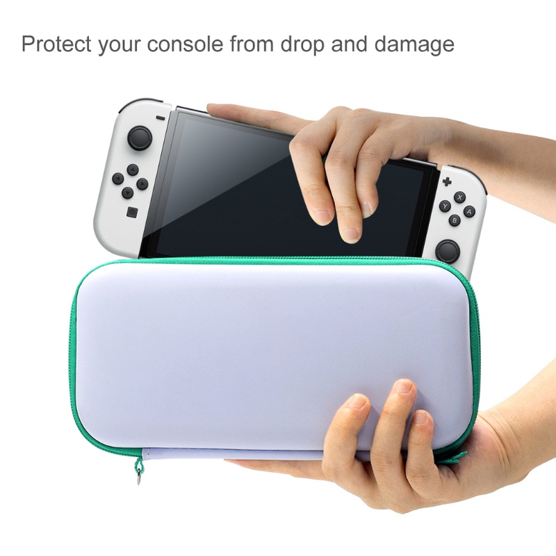 Btsg for Switch OLED Host Portable Hard Storage Bag for Shell Cover Gendong Untuk Case, Tempered Film Dan ThumbStick Grips