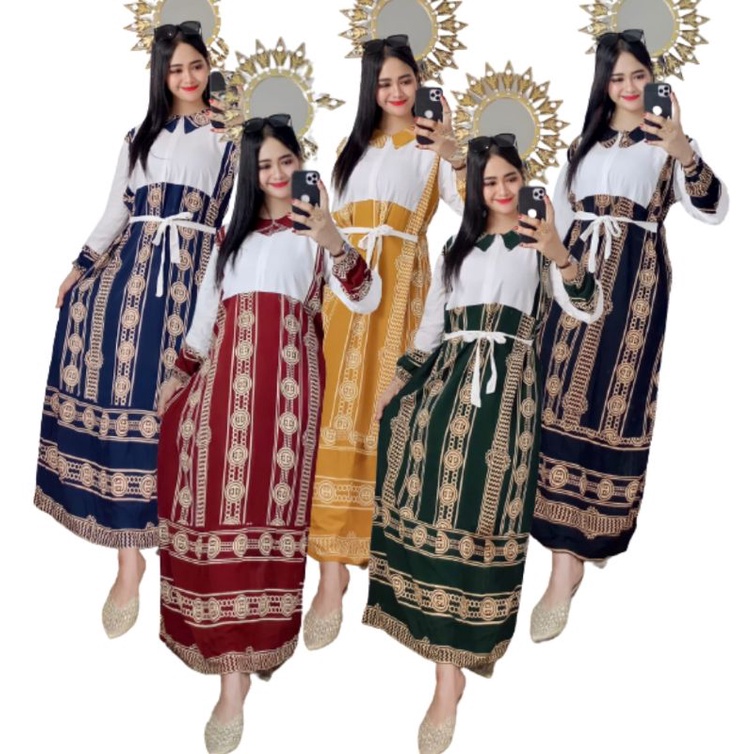 DASTER ARAB ANDIN MOTIF DASTER SYIFA POLKA RENDA BUNGA KOMBINASI