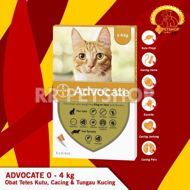 Obat Tetes Kutu Cacing Tungau Flea Scabies Kucing Advocate 0 – 4 KG