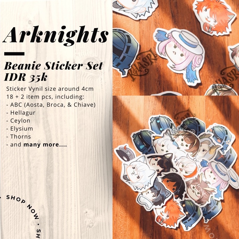 sticker Set Arknights Beanie Head Set 18+2 Aosta Broca Chiave  Hellagur ceylon elysium thorns