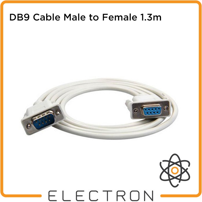 DB9 Cable Male to Female 1.3m Kabel RS232 Serial COM 9-pin 1.3 meter
