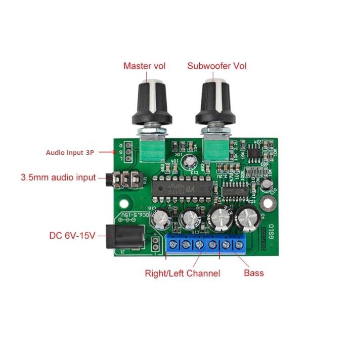 Modul Audio Amplifier Subwoofer 2.1 6Wx2+25W Mini Bass Hifi