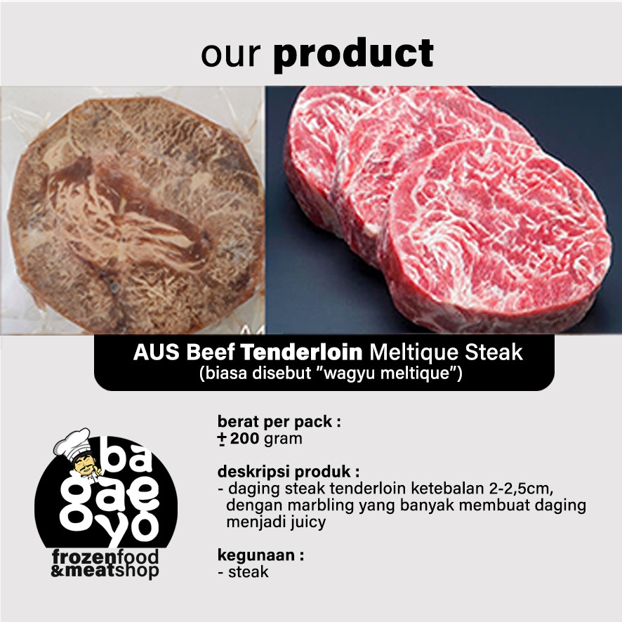 

Daging Steak - AUS Beef Tenderloin Meltique