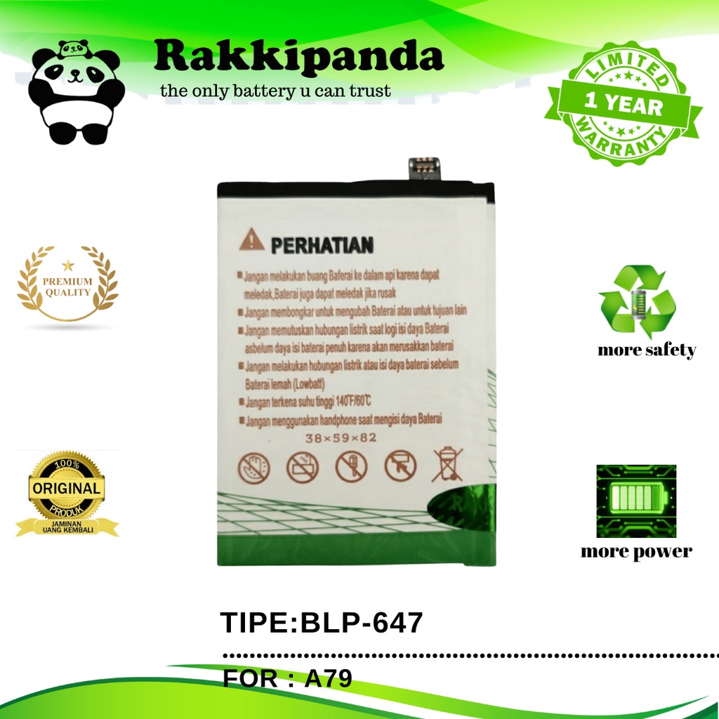 (R/K)- RakkiPanda - BLP647 BLP 647 A79 Batre Batrai Baterai