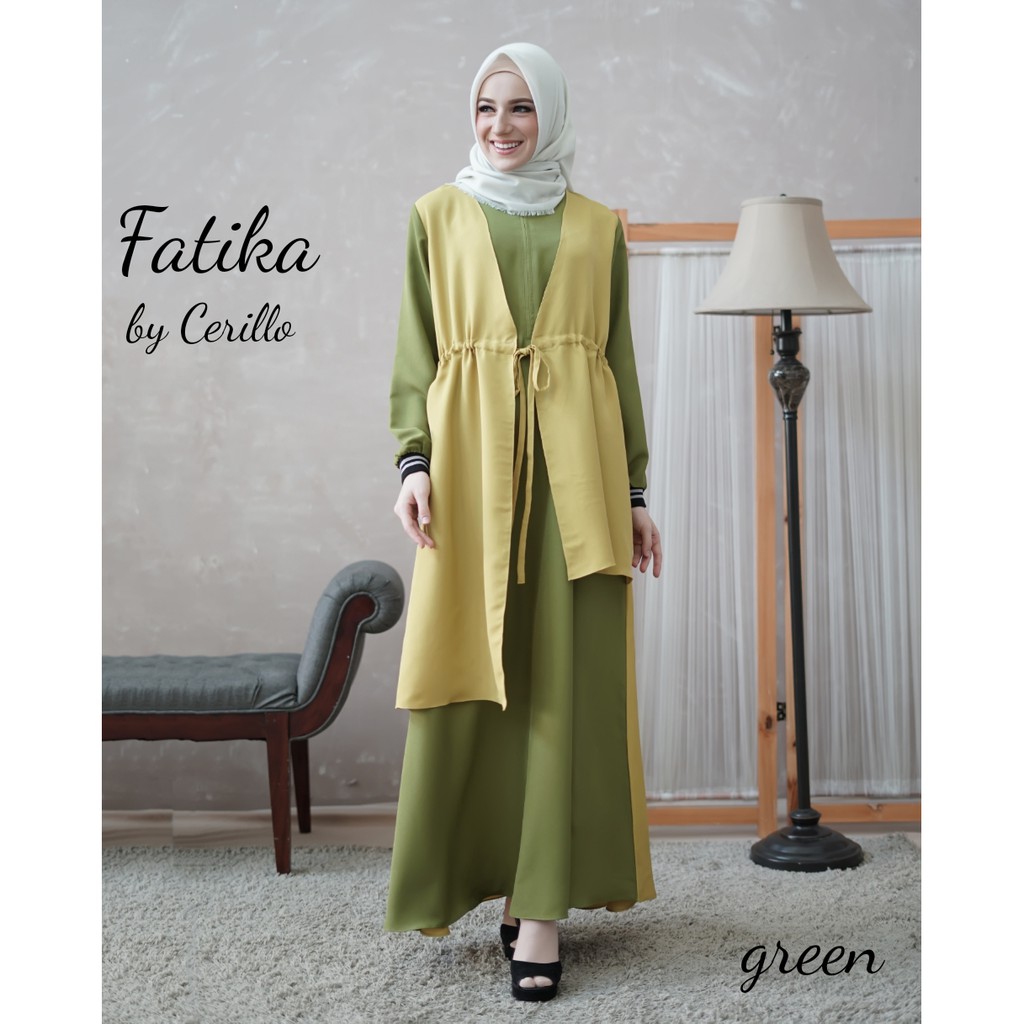 Gamis Syari Dress Pakaian Wanita Fashion Muslim Fatika Terbaru