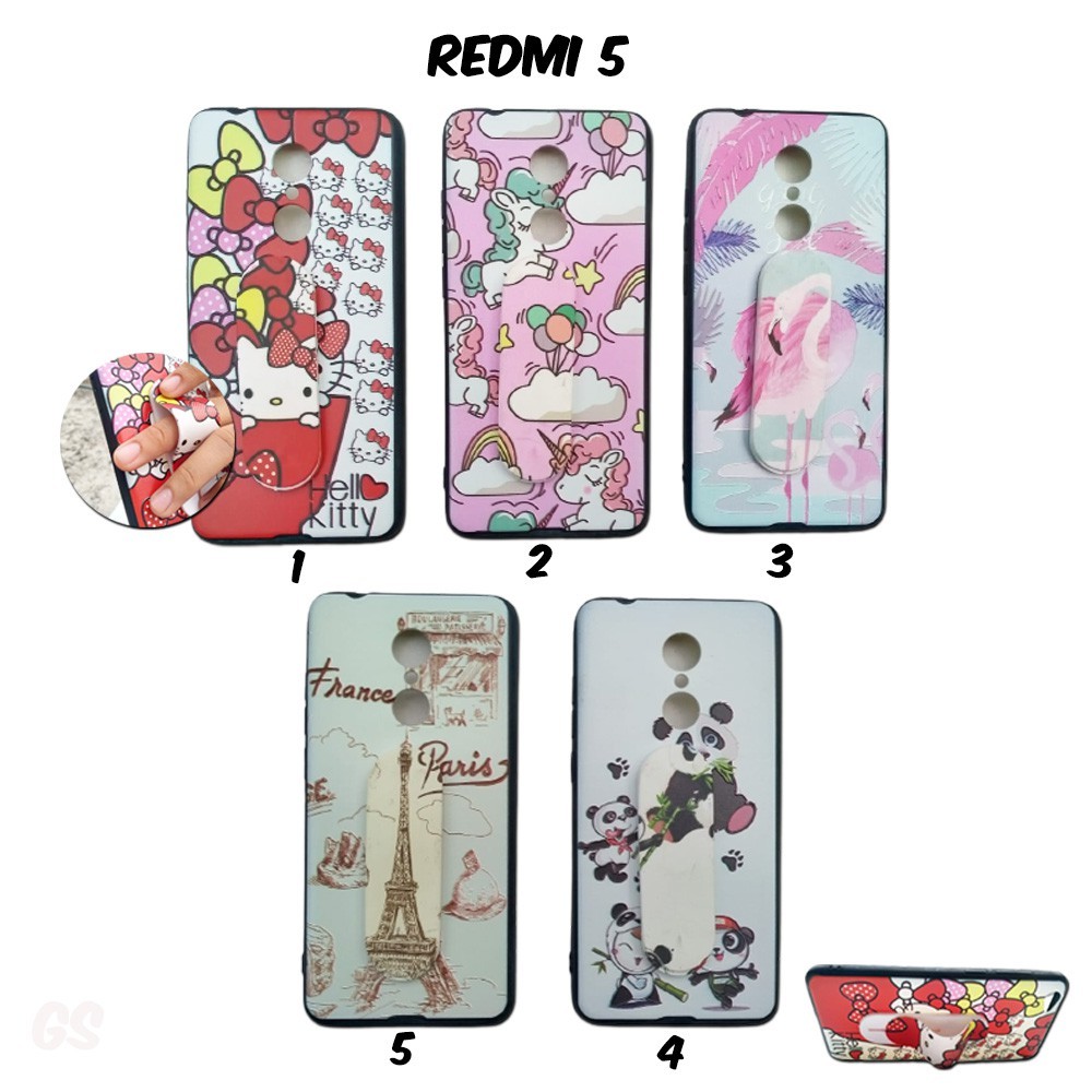 Promo Murah Casing Case Hp Import Stick Stand Gambar Lucu Karakter REDMI 5