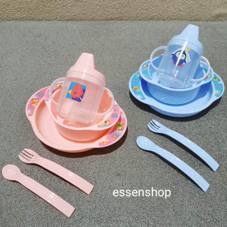 Lusty Bunny Feeding Set mangkok botol minum spout sendok garpu LB 1363 /1353