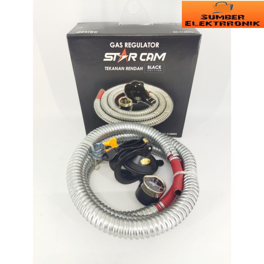 Regulator Gas Starcam SC-T12RMS dengan Selang Starcam SC-23MSS Star Cam SC23MSS Meter