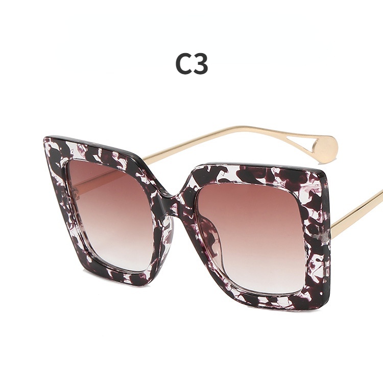 (San9) Kacamata Hitam frame Kotak Besar Hias Mutiara Imitasi Gaya Eropa / Amerika Untuk Wanita 2022-4