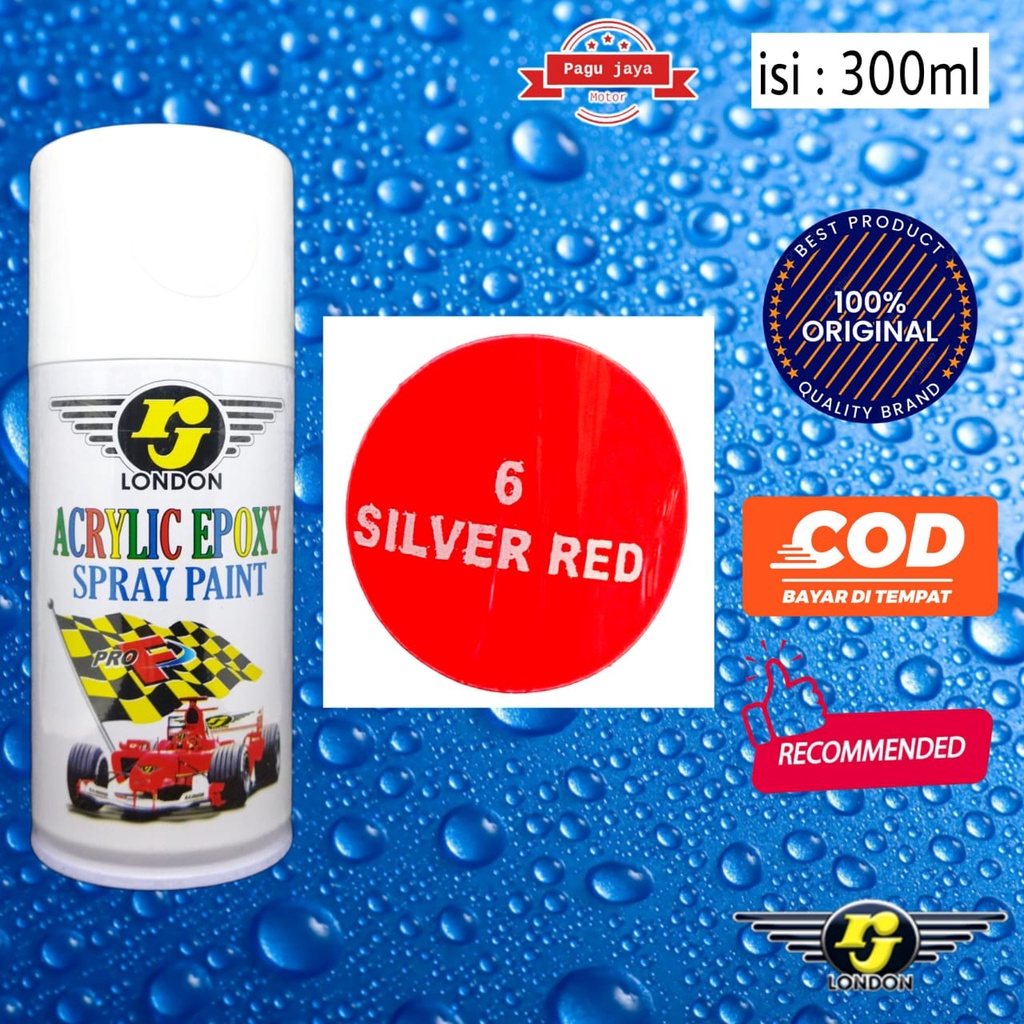 300ml pilox pilok silver red rj london cat semprot spray paint