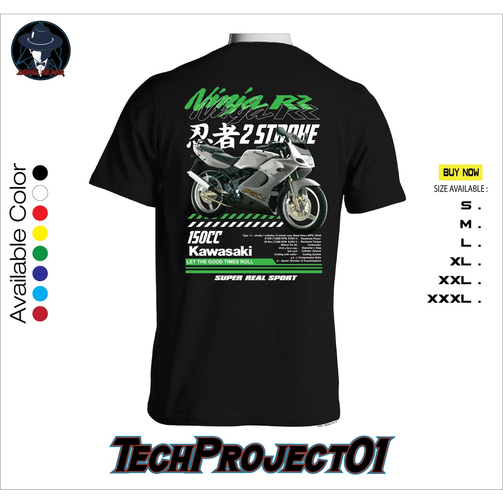 New T-shirt Kaos Kawasaki Ninja ZX150RR Old CBU Silver KRR Streetwear Best Quality