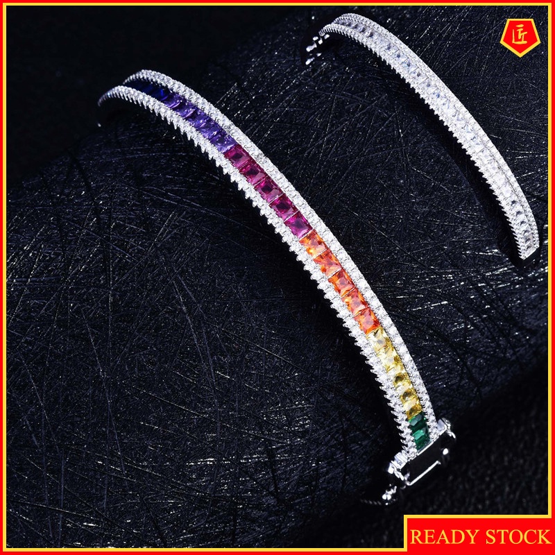 [Ready Stock]Light Luxury Colored Gems Bracelet Colorful Tourmaline Buckle