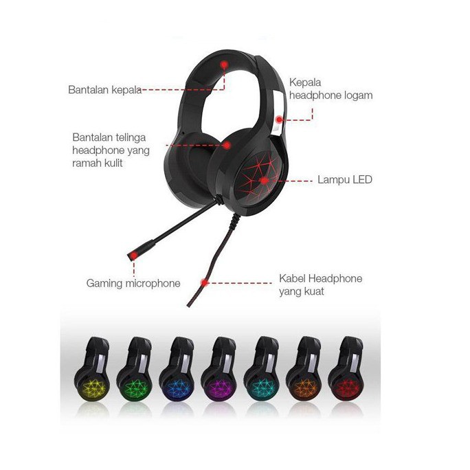 Trend-Headset Gaming ROBOT RH-G10 With Microphone And LED FREE SPLITER