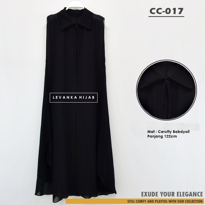 Outer Hijab / Cardigan Ceruti / Long Vest Outer Ceruti - Hitam TERMURAH 