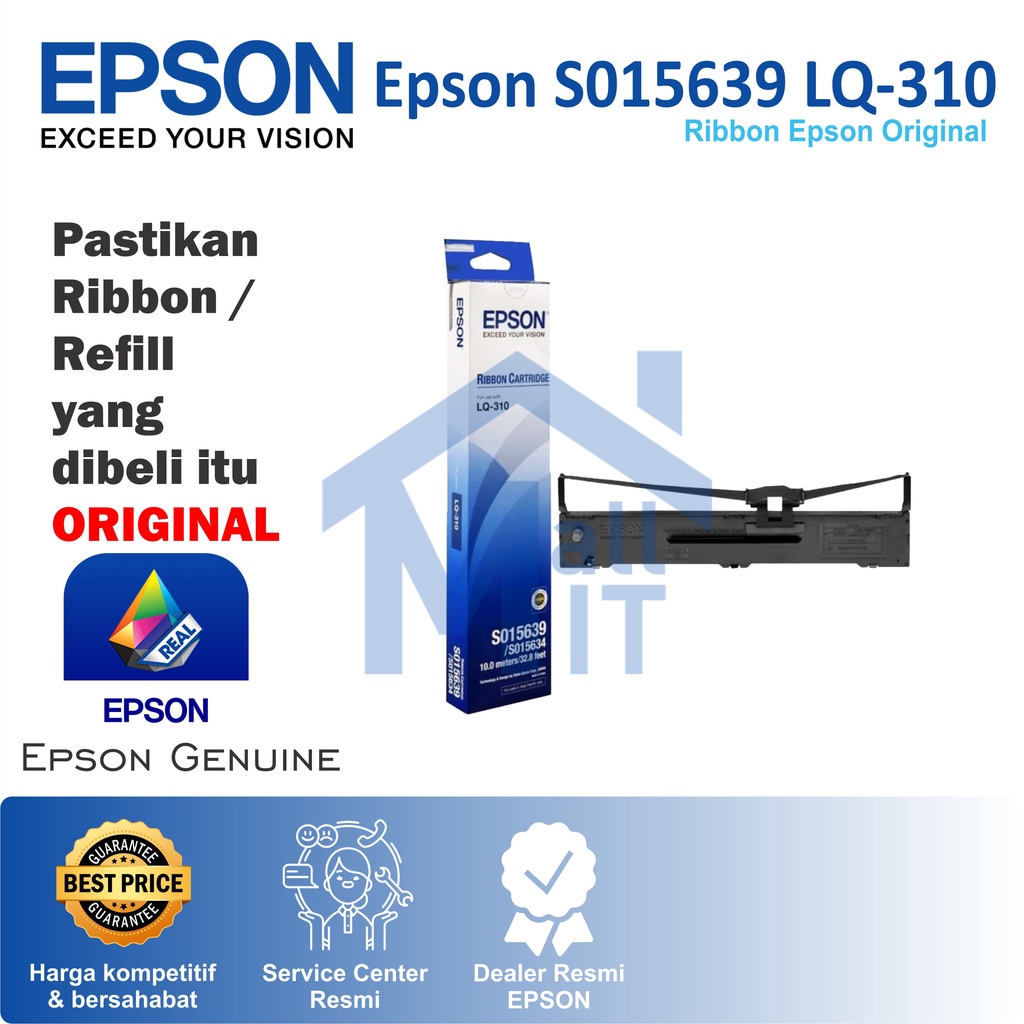 (BISA COD) RIBBON CATRIDGE EPSON ASLI ORIGINAL UTK LQ310 SO15639