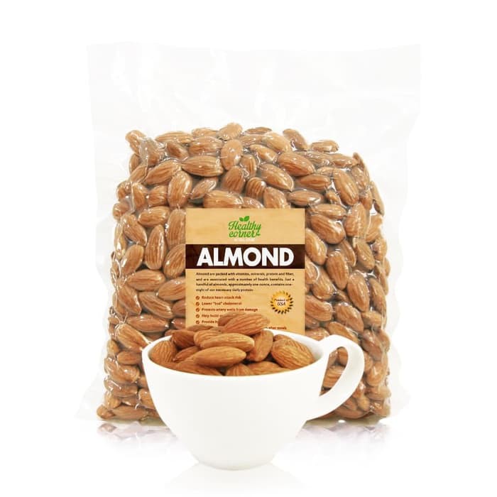

Kacang Almond Mentah Kupas Utuh Whole Natural Raw Almon - 250 gram
