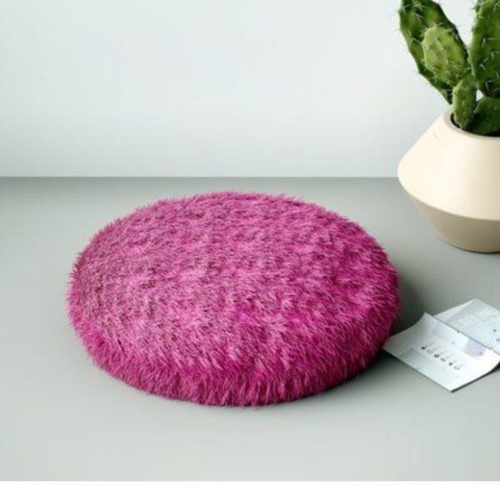 Sofa-Bantal- Bantal Bulat Bulu Rasfur / Bantal Bulat Alas Lesehan - Cream -Bantal-Sofa.