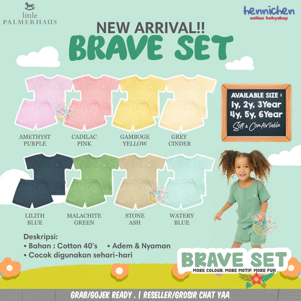 PROMO 7.7 PROMO BAJU LEBARAN LITTLE PALMERHAUS BRAVE SET SETELAN ANAK BAJU PENDEK CELANA PENDEK UNISEX 1 - 6 TAHUN