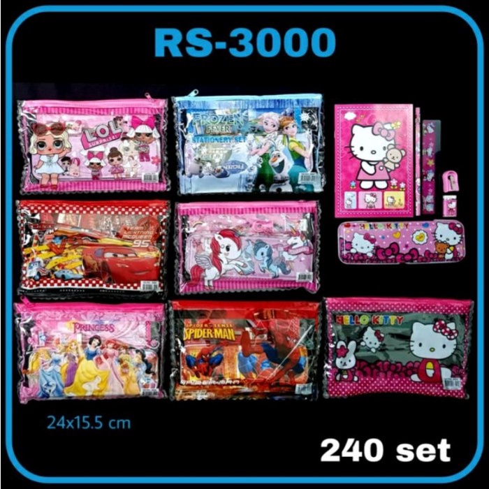 

AS888 - STUDY SET POUCH RESLETING 8 IN 1 KARAKTER KARTUN