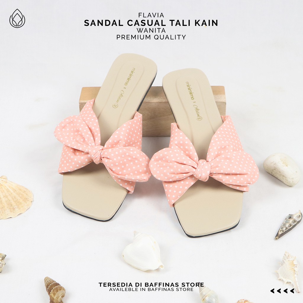 Sandal Wanita Casual - Tali Kain Premium Quality - Flavia