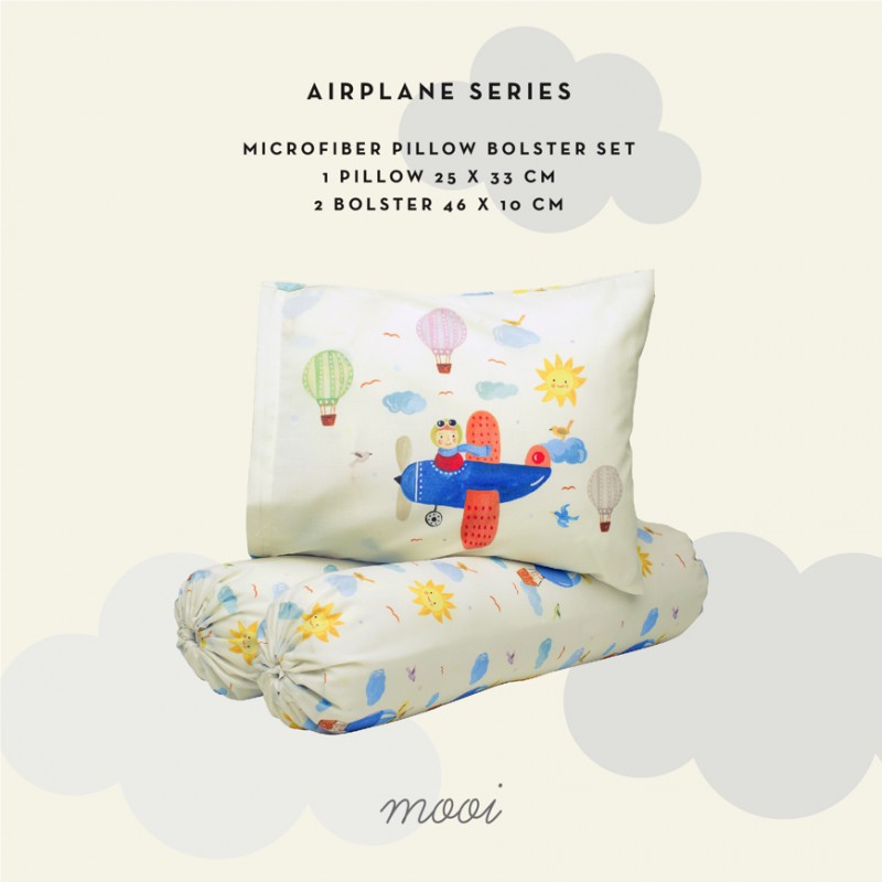 Mooi Bantal Guling Set - Airplane