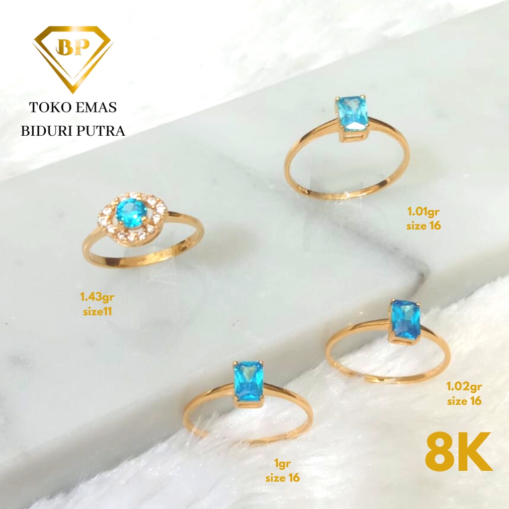 CINCIN VARIASI MATA PERHIASAN EMAS ASLI KADAR 8K/375 toko emas biduri putra