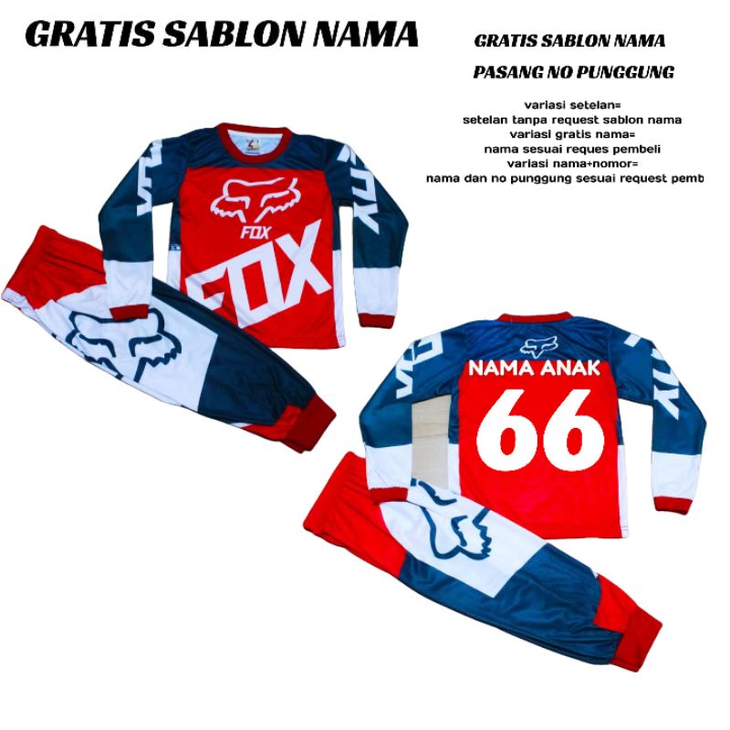 Setelan motor cross/baju motor cross anak murah