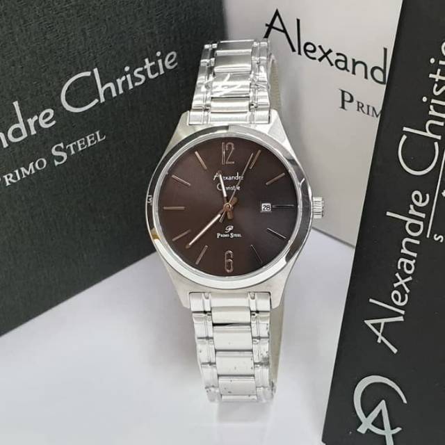 JAM TANGAN WANITA ALEXANDRE CHRISTIE AC 1009 SILVER BLACK
