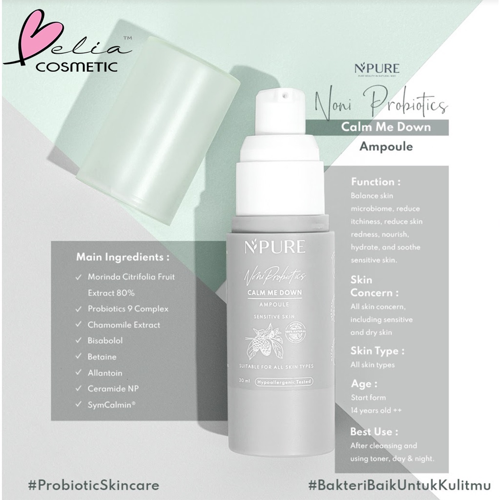 ❤ BELIA ❤ NPURE Noni Probiotics Series (Sensitive Series ) | Sensitif Kulit | Gel Cleanser | Moisturizer | Ampoule | Fine Toner | Body Soft Lotion | BPOM