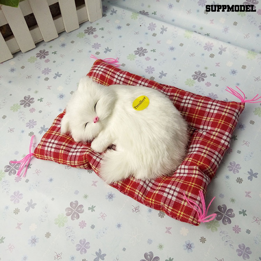 Simulasi Kucing Mini Bahan Kain Plush Breathable Untuk Hadiah Ulang Tahun Anak