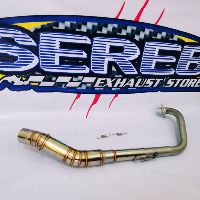 pipa LEHER - Header SATRIA FU KARBU semi stainless