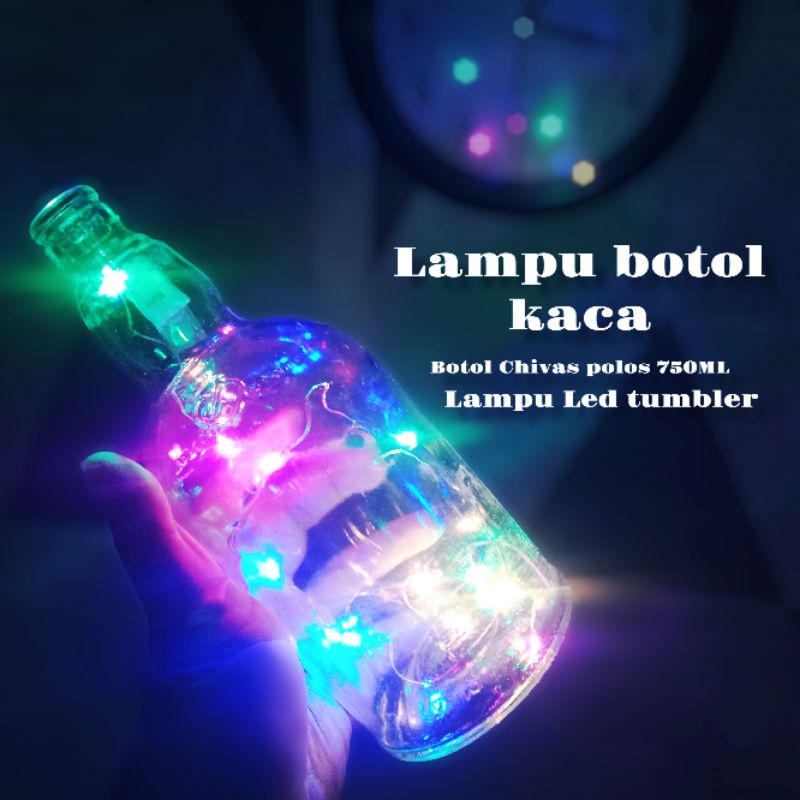 LAMPU LED TUMBLER plus botol kaca / Lampu hias / Lampu botol kaca / dekorasi / Botol pajangan