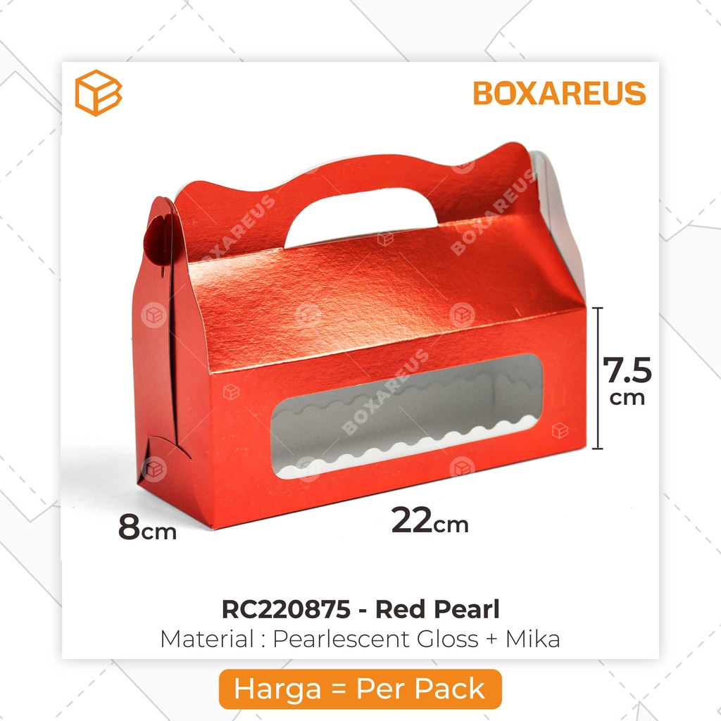 Dus Box Bolu Gulung Roll Cake Kotak Kemasan Handle Gable | RC220875