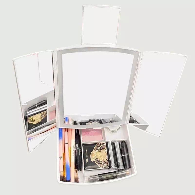 cermin kaca My fold awah lighted makeup mirror lipat