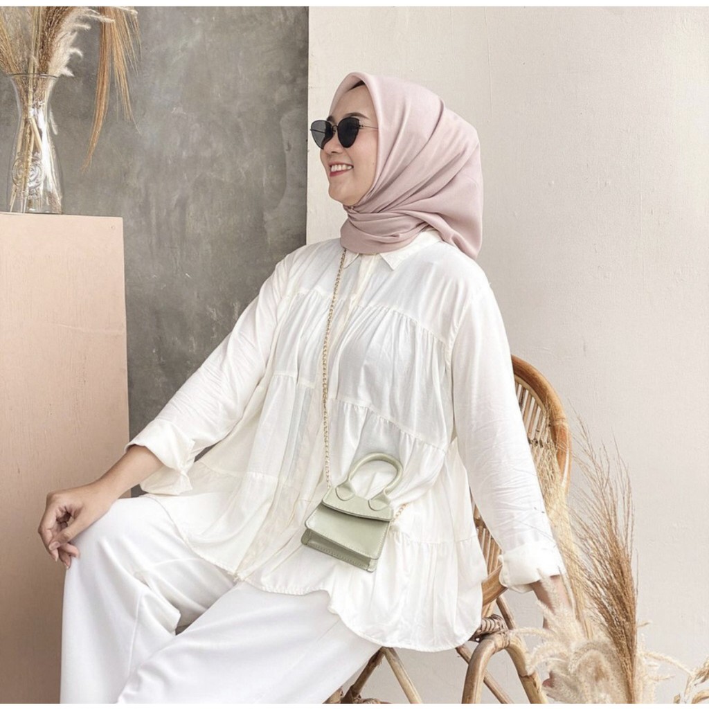 CRINCLE BLOUSE / BLOUSE RAYON-SORA BLOUSE PUTIH