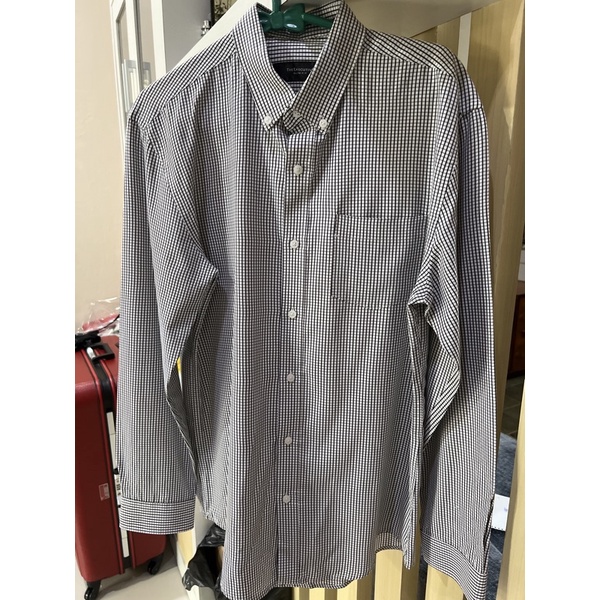 preloved kemeja PRIA executive kotak kotak putih hitam slimfit