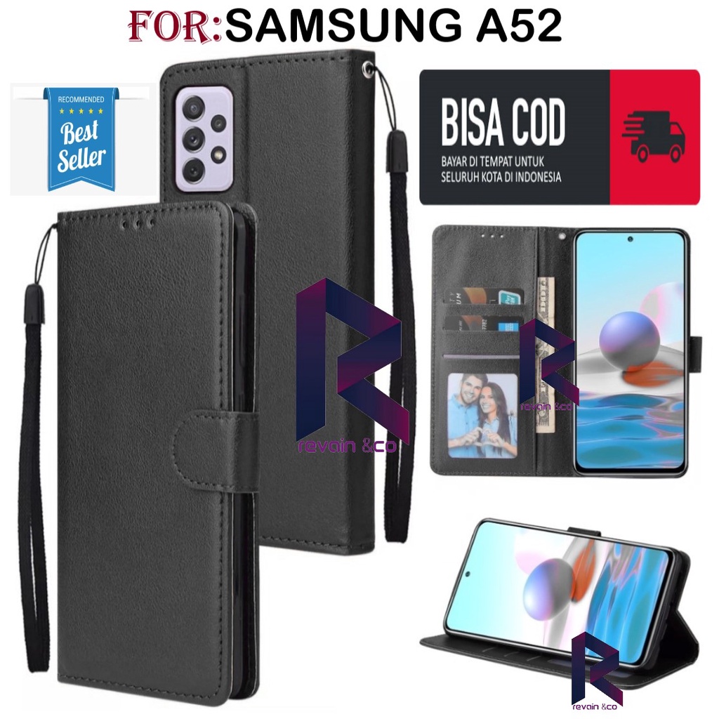 SAMSUNG A52 CASE FLIP WALLET LEATHER KULIT PREMIUM SARUNG BUKA TUTUP FLIP CASE SAMSUNG A52