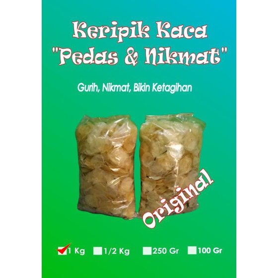 

Keripik Kaca 1Kg/Kripik Kaca/Pikca/Kripik Beledag/Kripik kaca original daun jeruk