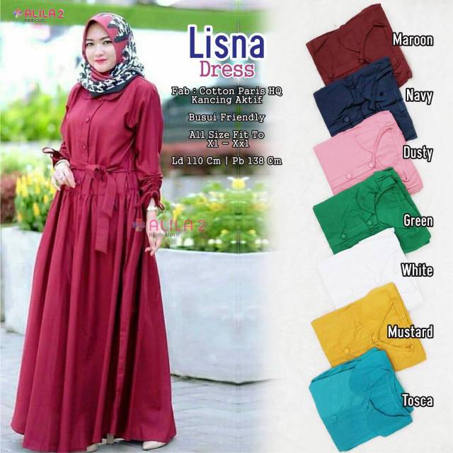 GAMIS SYAR'I LISNA DRESS TERMURAH ONLY MARUN