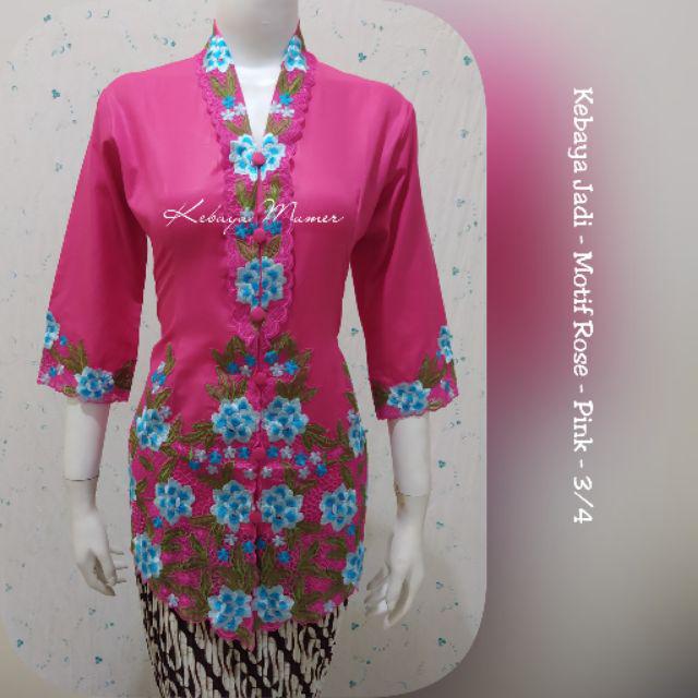 Kebaya Encim. Kebaya Rose. Kebaya Encim Murah. Kebaya Modern. Kebaya Bordir. Kebaya Jadi-Pink Rose 3/4