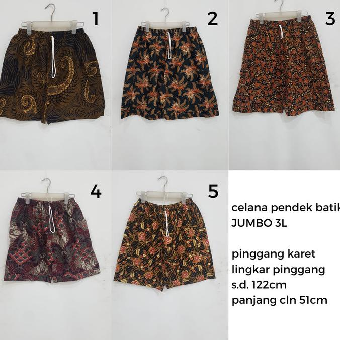 celana pendek batik pria JUMBO 3L