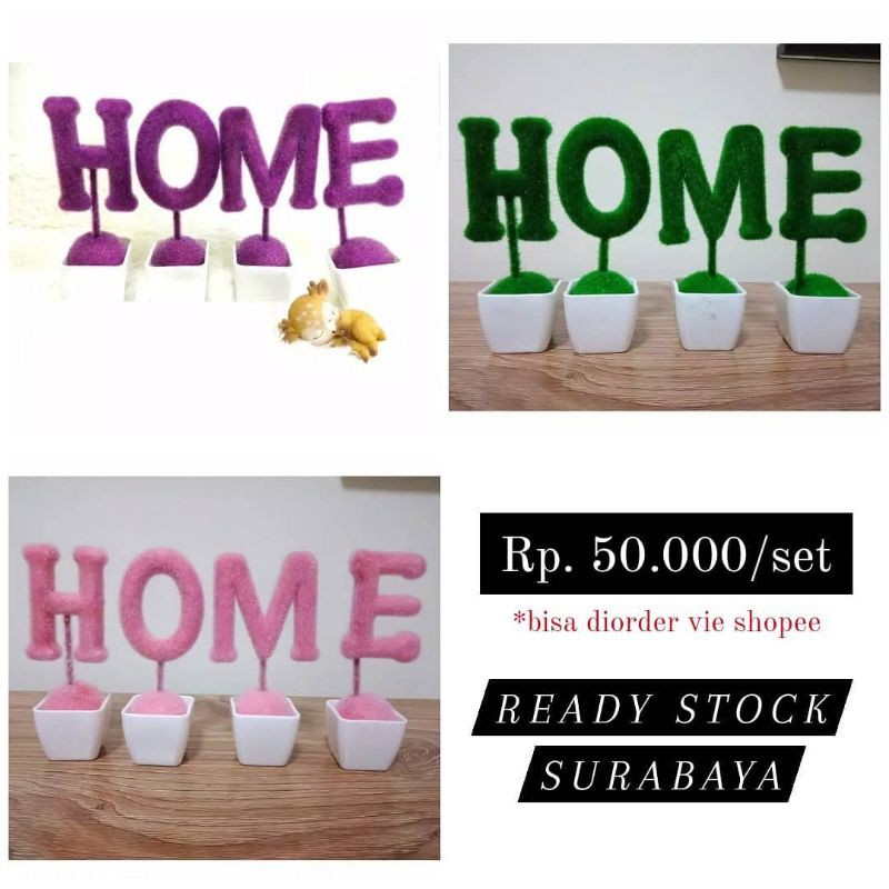 Jual DEKORASI RUMAH TULISAN HOME HIASAN DINDING POT HOME | Shopee Indonesia