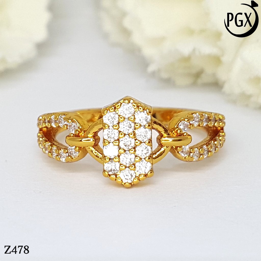 PGX Cincin Xuping Wanita Lapis Emas Aksesoris Perhiasan Fashion Premium - Z478