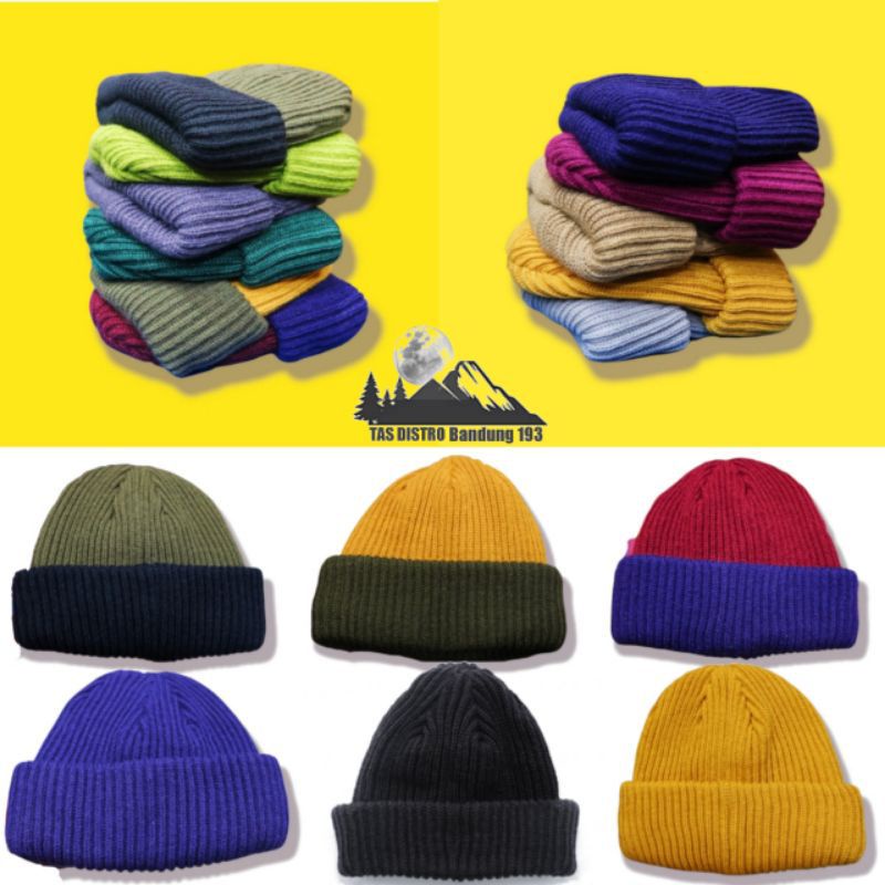 TERLARIS Topi Kupluk Rajut Beanie Hat Short Pria Wanita Dewasa Premium