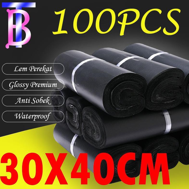 

Om3> Kantong Plastik Packing 30x40cm Olshop HD 100pc Polymailer Lem Perekat Anti Plong Black Glossy