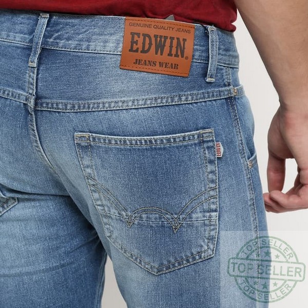 (Celana Murah) Edwin Celana Jeans 508-69-18 Regular Fit Pria Panjang Biru Muda Jeans - Biru, 27 |DXT