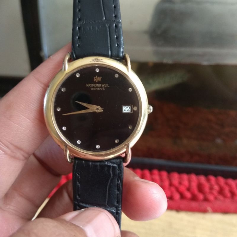 Jam tangan original Raymond weil geneve 9140 18k gold electroplated