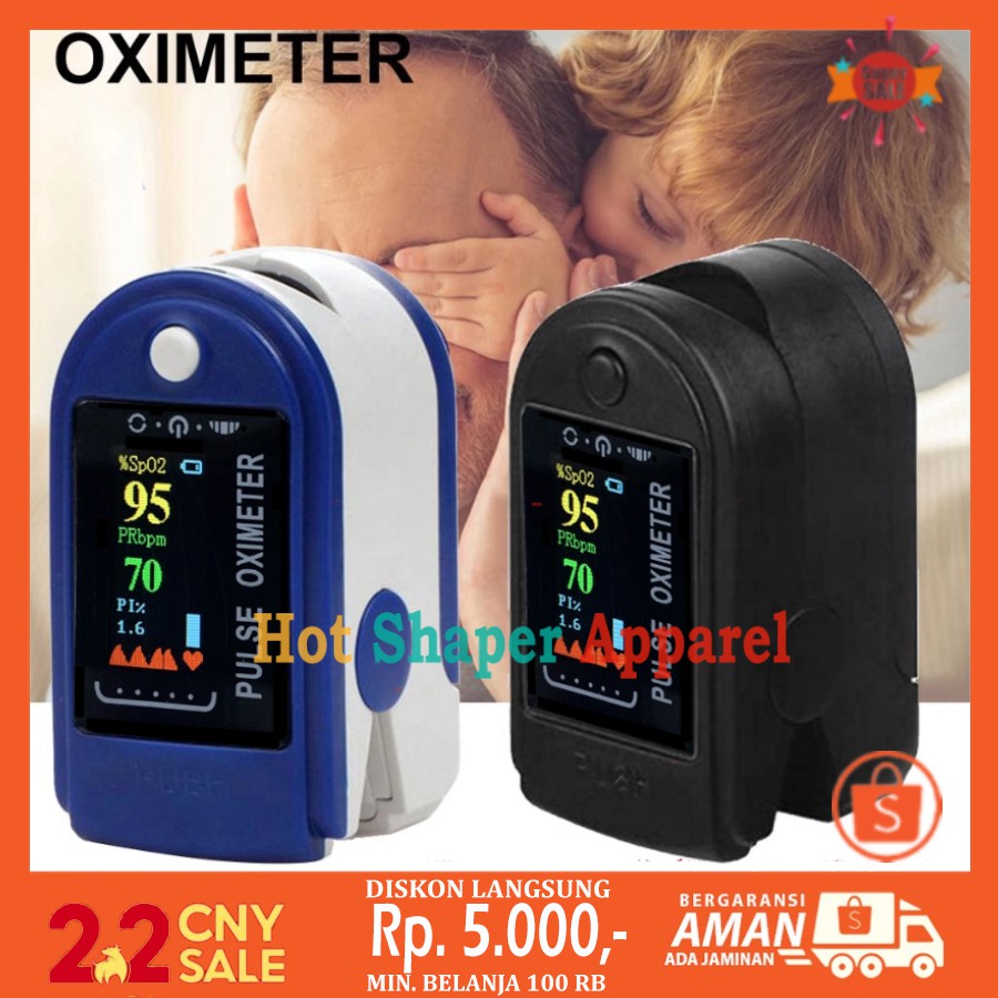 fingertip pulse oximeter alat ukur kadar oksigen darah & detak jantung/pengukur kadar oksigen darah